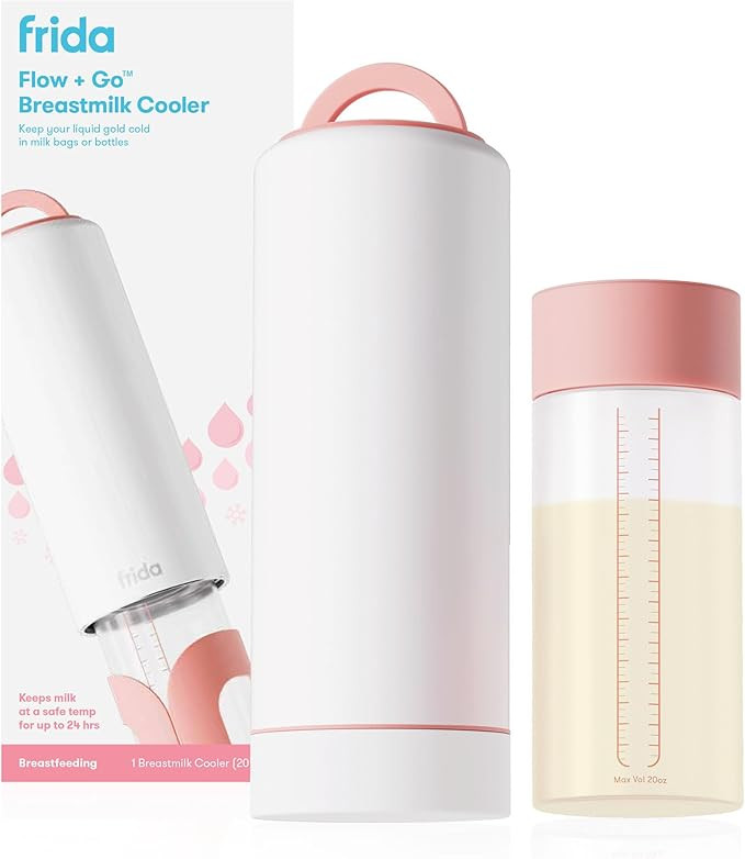 Frida Mom Flow + Go Breastmilk Cooler Bottle, 24hr Portable Breastmilk Cooler for Travel, Designe... | Amazon (US)