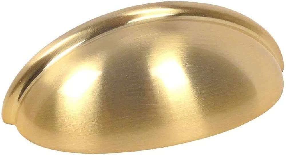 Cosmas 25 Pack 783BB Brushed Brass Cabinet Hardware Bin Cup Drawer Cup Pull - 3" Inch (76mm) Hole... | Amazon (US)