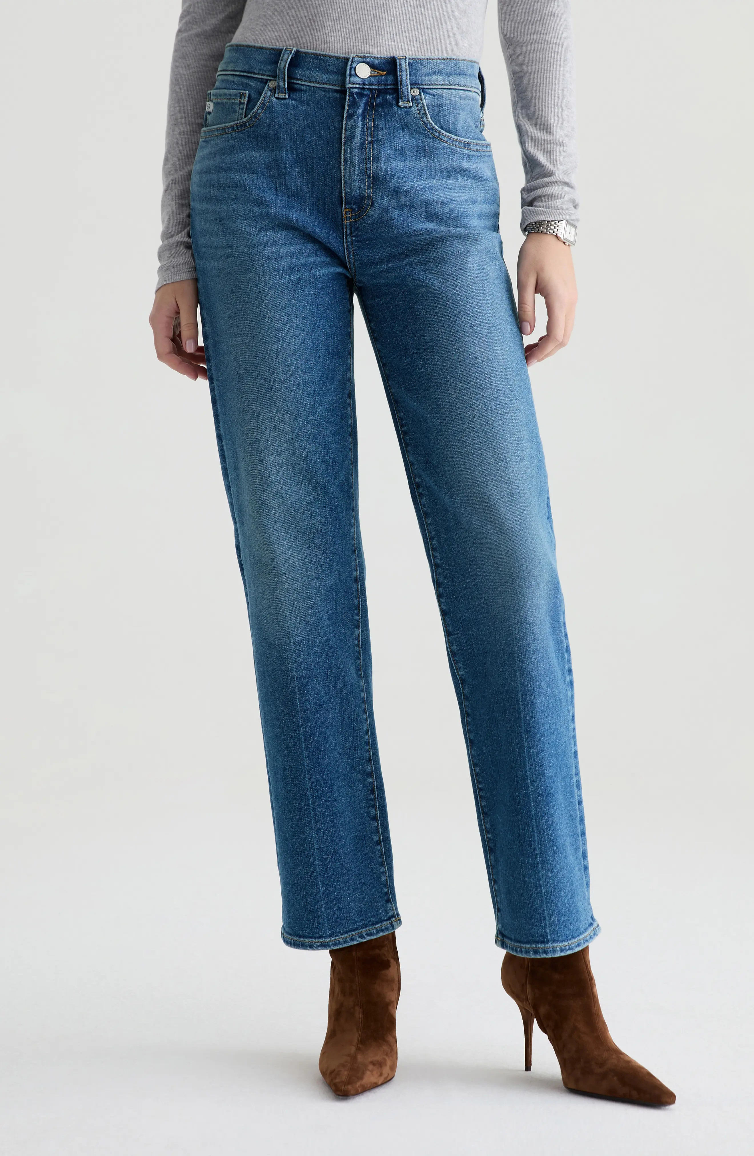 AG Brinley Mid Rise Straight Leg Jeans (Women) | Nordstrom | Nordstrom