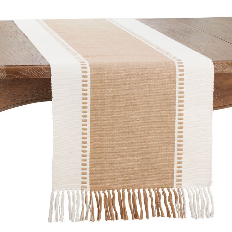 Saro Lifestyle Striped Cotton Table Runner | Target