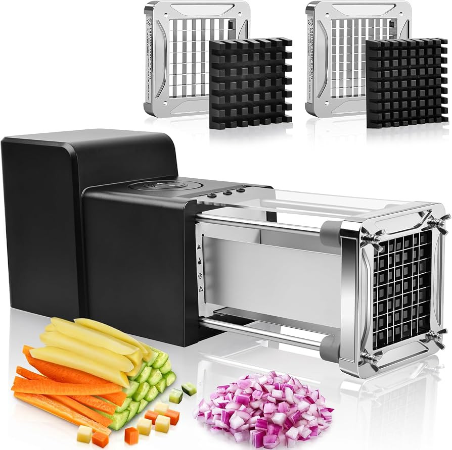 Electric French Fry Cutter, Sopito Stainless Steel Potato Cutter with 1/2-Inch Blade & 3/8-Inch B... | Amazon (US)
