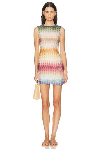 Missoni Sleeveless Shift Mini Dress in Multi | FWRD 