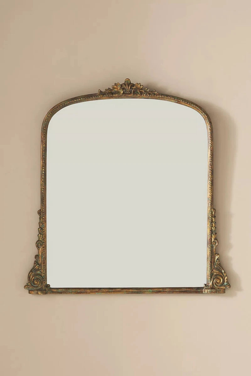 large gold Anthropologie overmantle victorian/antique/vintage style mirror | eBay UK