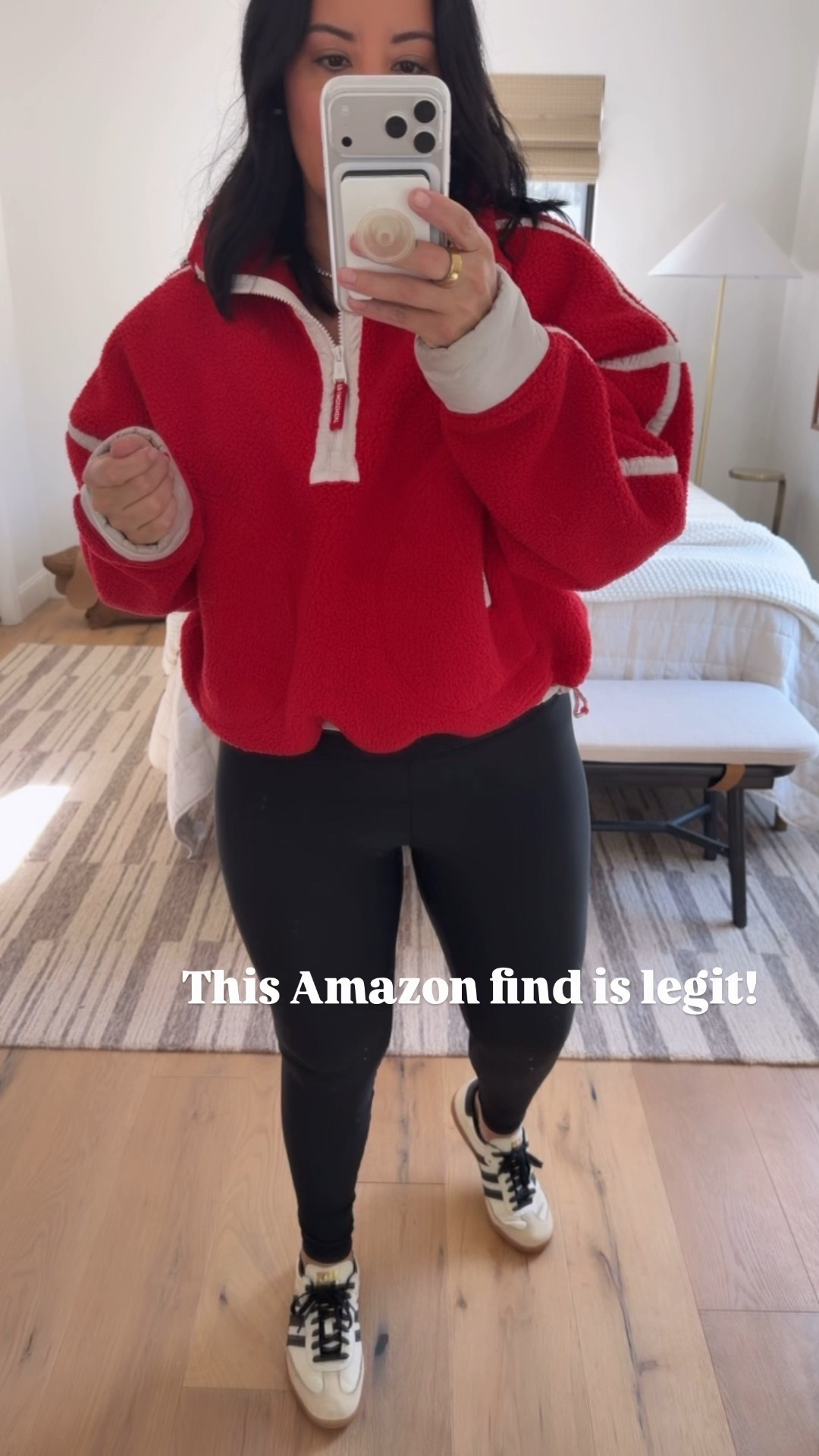 Size medium top (it runs big), size large leggings (they are full length), size down if you are between sizes in the sneakers (I’m a 9.5/10 and did a 9.5)  

#LTKActive #LTKMidsize #LTKOver40