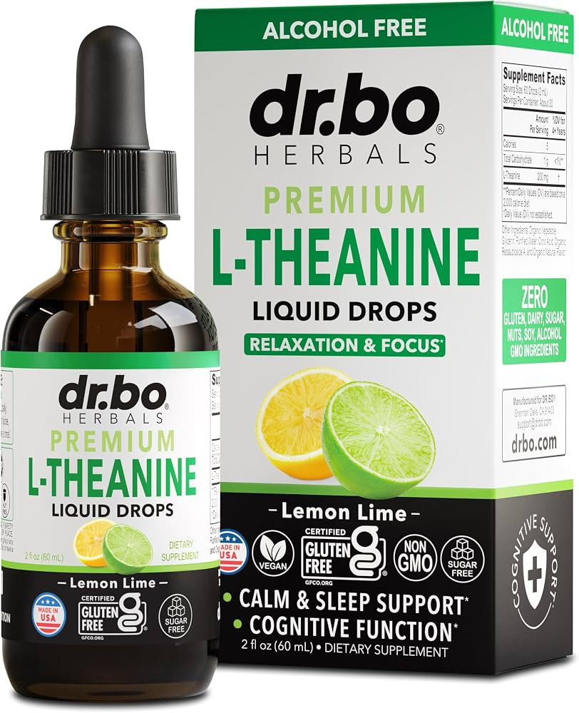 L Theanine 200mg Liquid Drops - Natural Sleep Support & Focus Supplement for Kids & Adults - Vega... | Amazon (US)