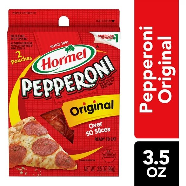 HORMEL Pepperoni Original, Pizza Topping, Gluten Free, Protein Snacks, 3.5 oz Carton - Walmart.c... | Walmart (US)