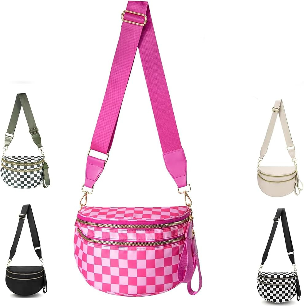 Crossbody Bags For Women,Waterproof Oxford Bum Bag with Adjustable Strap,Large Capacity Travel Pu... | Amazon (US)