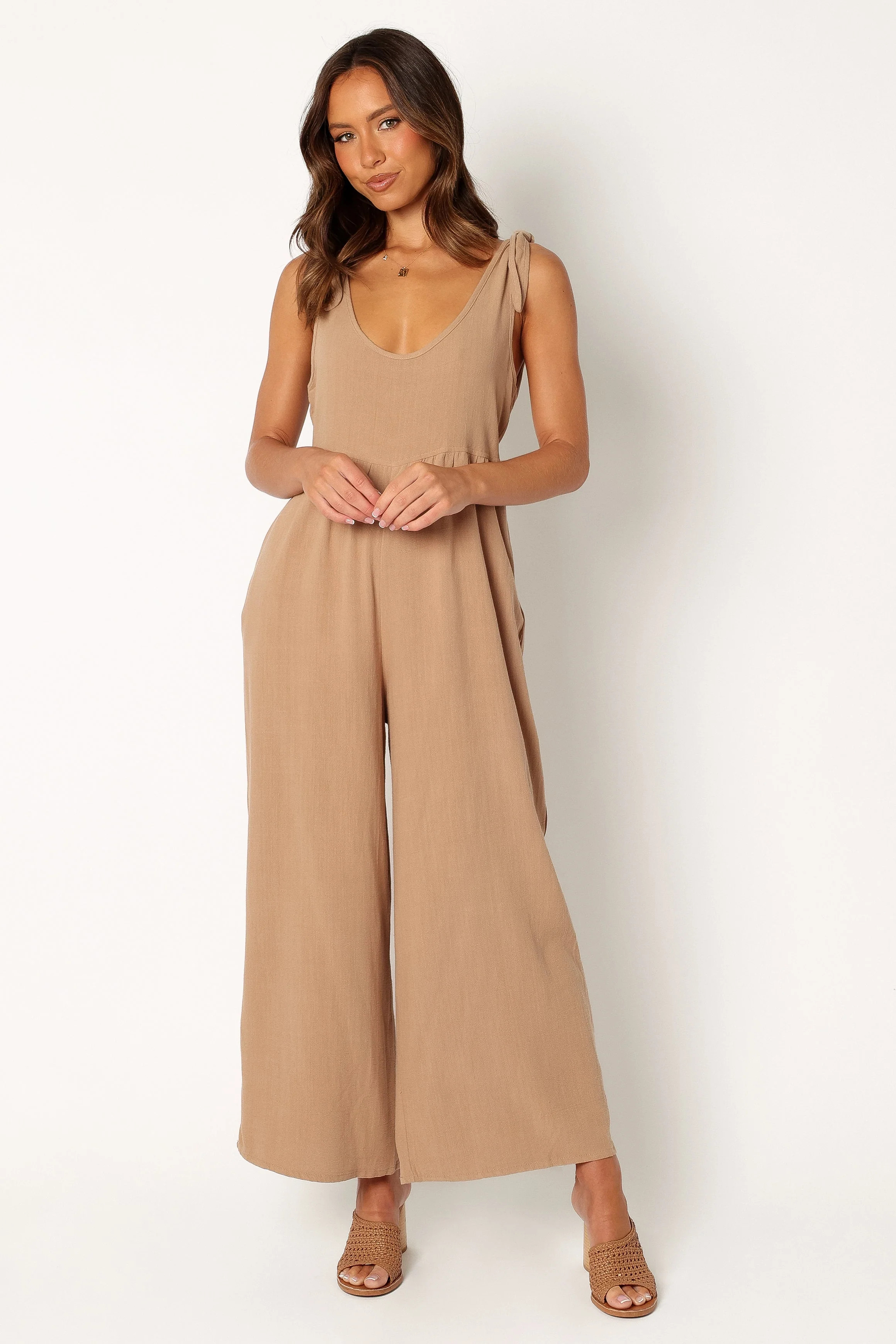 Ayla Linen Jumpsuit - Mocha | Petal & Pup (US)