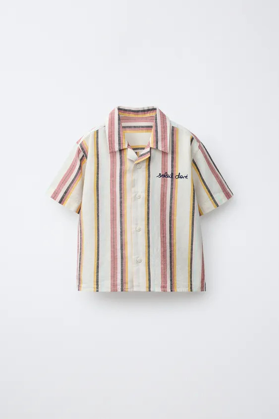 STRIPED COTTON LINEN SHIRT | Zara US