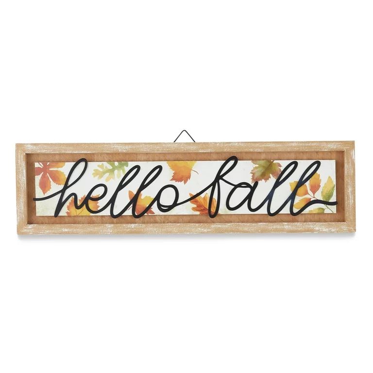Harvest 16" Hello Fall Decorative Wall Sign Decoration, Way to Celebrate | Walmart (US)