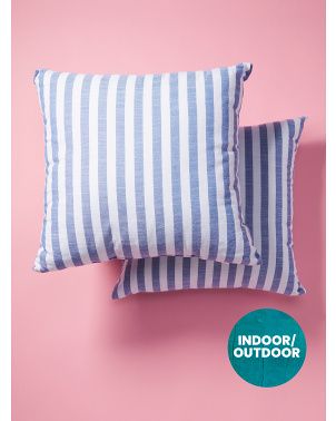 2pk 18x18 Indoor Outdoor Striped Pillows | Outdoor Pillows | HomeGoods | HomeGoods