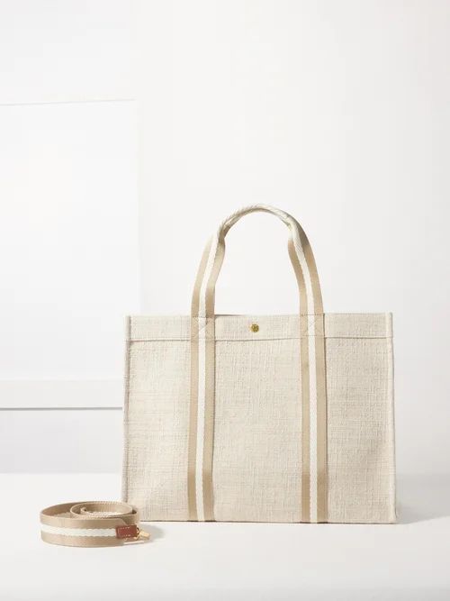 Rue De Verneuil - Large Tweed-canvas Tote Bag - Womens - Cream | Matches (US)