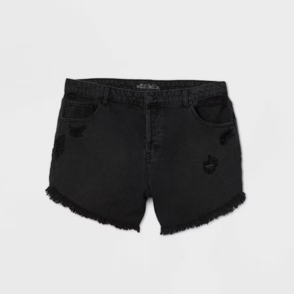 Women's High-Rise Frayed Hem Jean Shorts - Wild Fable™ | Target