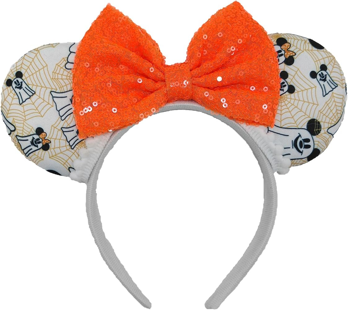 ZHENNAN Halloween Bow Ear Headbands for Women and Men, Cute Ghost Mouse Ear Headbands for Adults,... | Amazon (US)