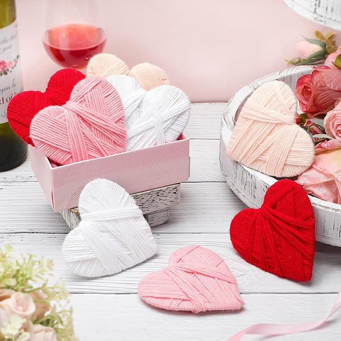 Irenare 8 Pcs Valentine's Day Yarn Wrapped Hearts Handmade Decorative Farmhouse Heart Ornaments Y... | Amazon (US)