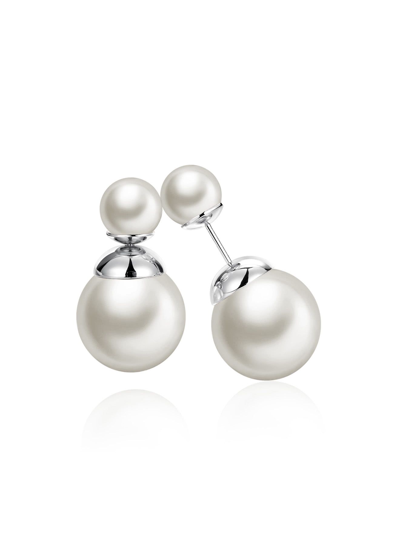 Faux Pearl Design Double Stud Earrings | SHEIN