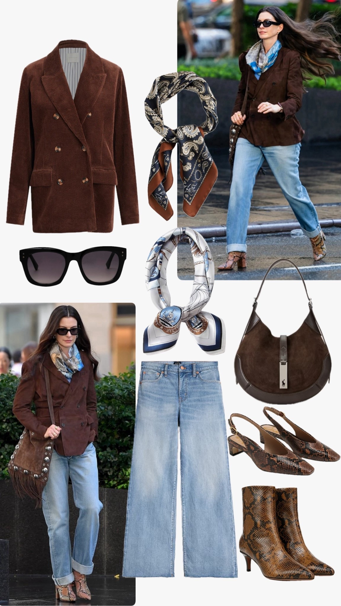 Fall workwear outfit inspiration from the Devil Wears Prada 2! 

Brown suede bag
Brown suede blazer jacket
Wide leg denim
Silk scarf bandana 
Brown suede tote 

#LTKStyleTip #LTKWorkwear #LTKSeasonal