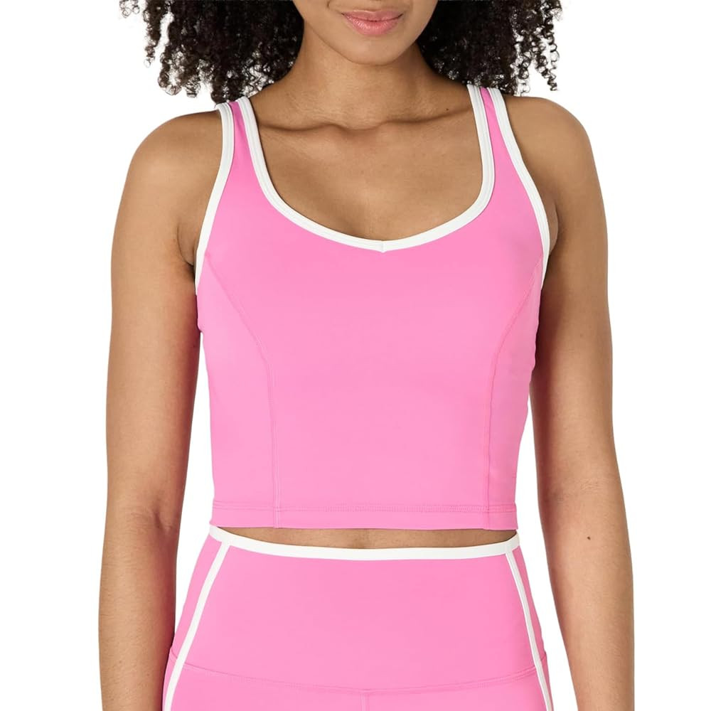 Amazon Essentials Women's Active FormFlex Buttery Soft Light Support Crop Tank with Bra and Contr... | Amazon (US)