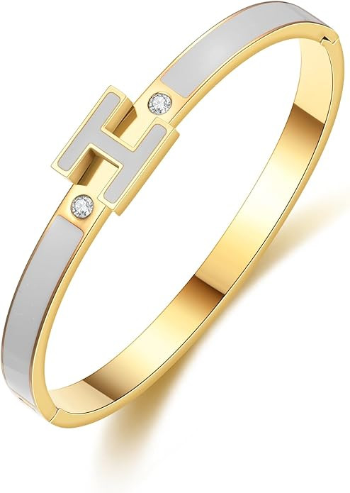 Gold Bracelets for Women,H Bracelet,Bangle Bracelets for Women,Dainty Bracelet Jewelry Easter Chr... | Amazon (US)