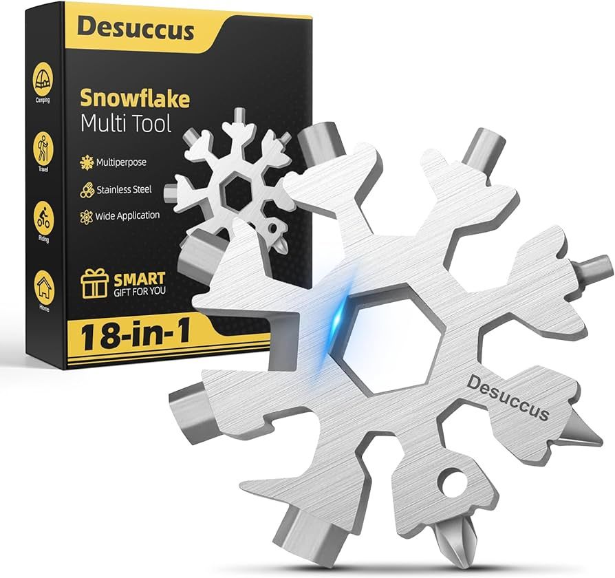 Desuccus 18-in-1 Snowflake Multi Tool, Stainless Steel Snowflake Bottle Opener/Flat Phillips Scre... | Amazon (US)