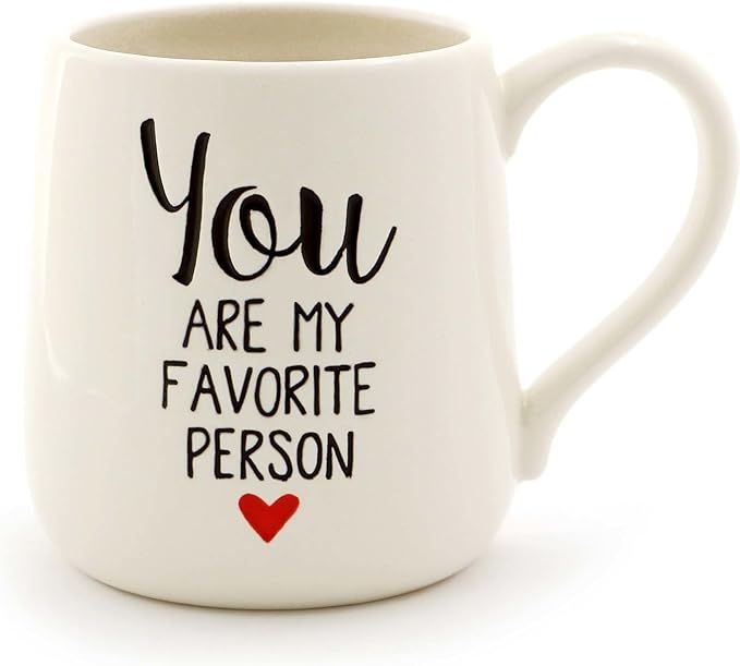 Enesco Our Name Is Mud “Favorite Person” Stoneware Engraved Coffee Mug, 16 oz, White | Amazon (US)