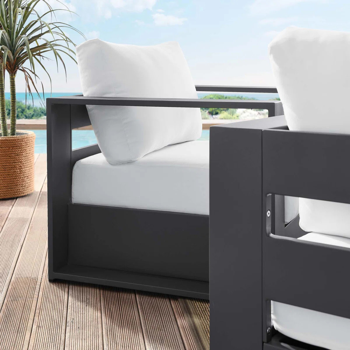 Modway Tahoe Outdoor Patio Powder-Coated Aluminum Armchair Set (Set of 2) | Wayfair North America