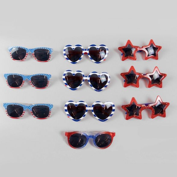 10ct Kids' Sunglasses Red/White/Blue - Bullseye's Playground™ | Target