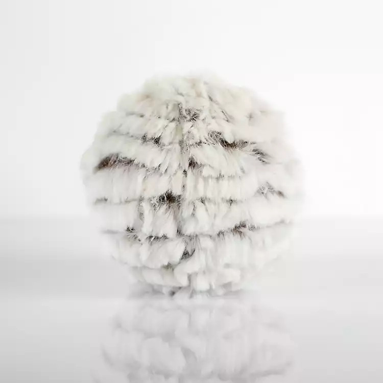 Gray Faux Fur Ball Ornament | Kirkland's Home