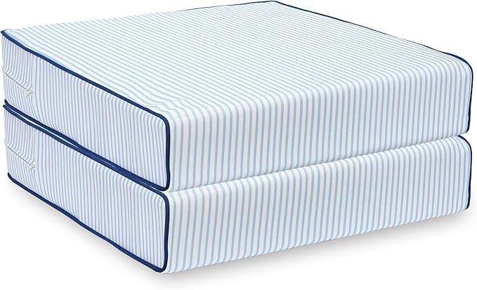 Hofdeco Premium Coastal Patio Indoor Outdoor Seat Cushion Cover Only Set of 2, 20”x20”x4” W... | Amazon (US)