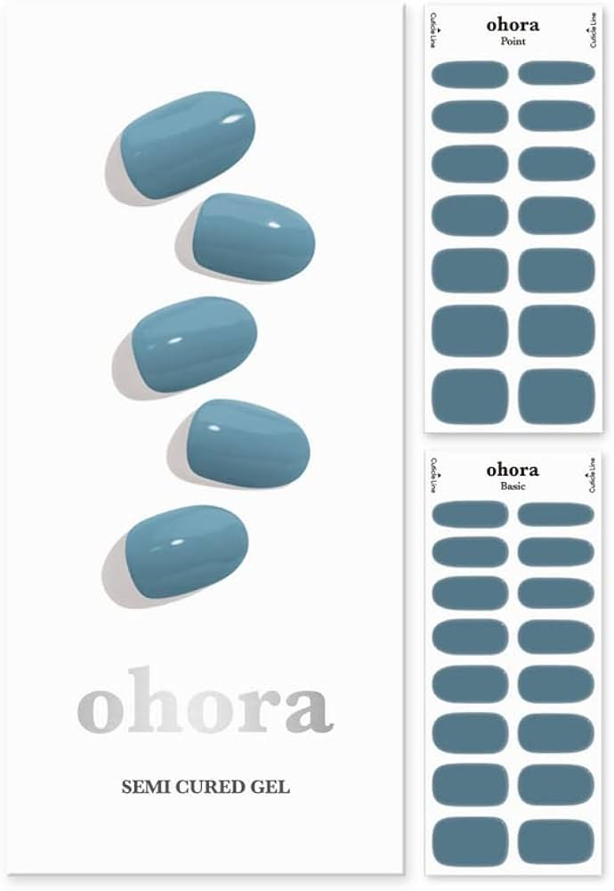 ohora Semi Cured Gel Nail Strips (N Washing Jean) - Works with Any Nail Lamps, Salon-Quality, Lon... | Amazon (US)