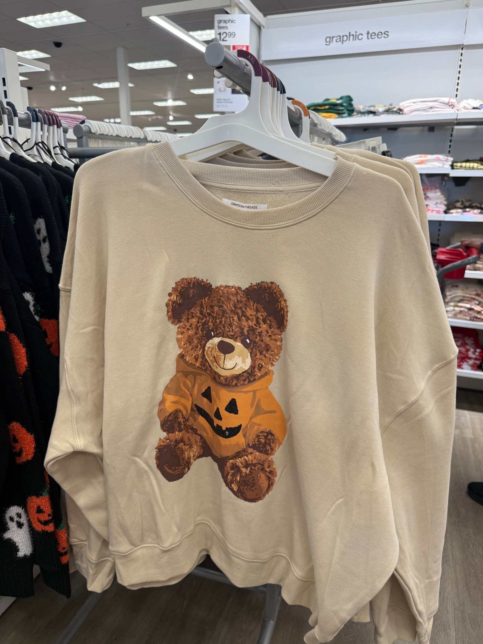 Halloween teddy bear at target! So cute and festive! 🎃 👻 
Target, Halloween, fall outfits , comfy sweatshirt 
