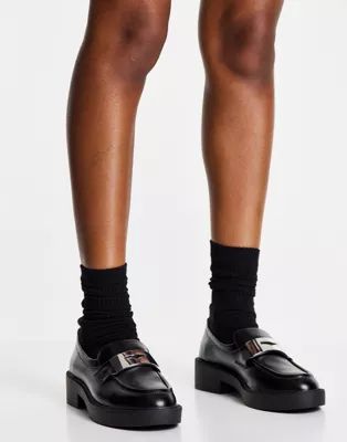 ASOS DESIGN Macrone chunky loafers in black | ASOS (Global)