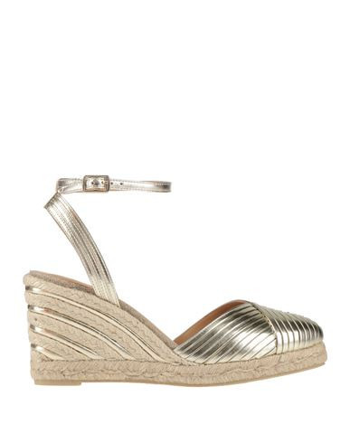 Castañer Woman Espadrilles Gold Size 10 Leather | YOOX (US)