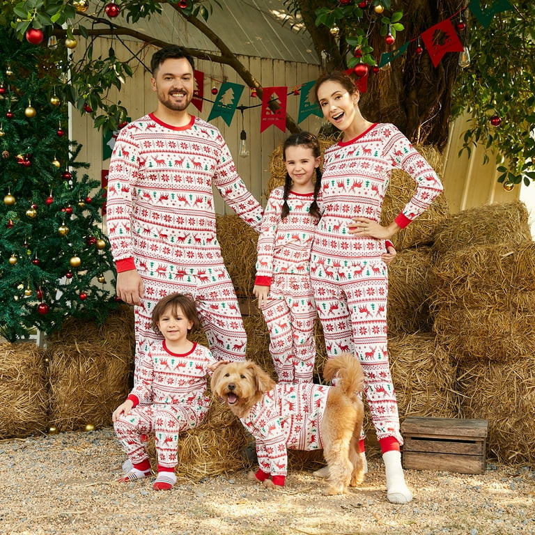 PatPat Christmas Pajamas Reindeer and Snowflake Family Matching Pajamas 2 Piece PJ Set | Walmart (US)