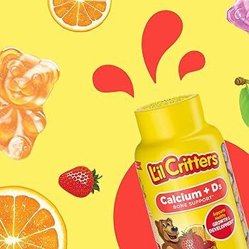 L'il Critters Kids Calcium Gummy Bears with Vitamin D3, 150ct | Amazon (US)