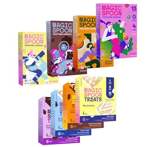Magic Spoon Cereal, Variety 4-Pack of Cereal & Variety 4-Pack of High Protein Cereal Bars, Keto & Gluten and Grain Free Lifestyles | Amazon (US)