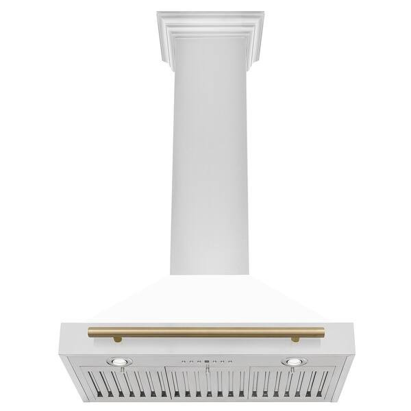 ZLINE 30" Autograph Edition Stainless Steel Range Hood with White Matte Shell and Accents ( ) - O... | Bed Bath & Beyond