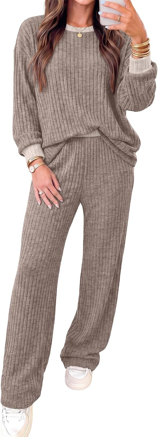 Lounge Sets for Women 2 Piece Matching Sweater Pants Set Fall Outfits | Amazon (US)