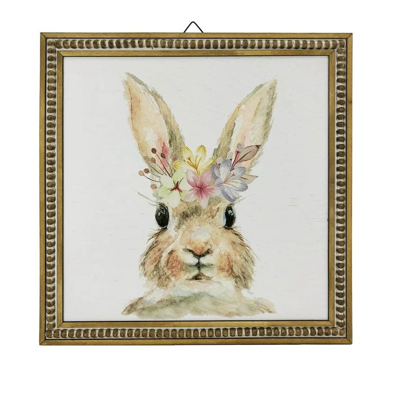 Way To Celebrate Easter Square Bunny Face Hanging Wall Decor, 15.8" | Walmart (US)