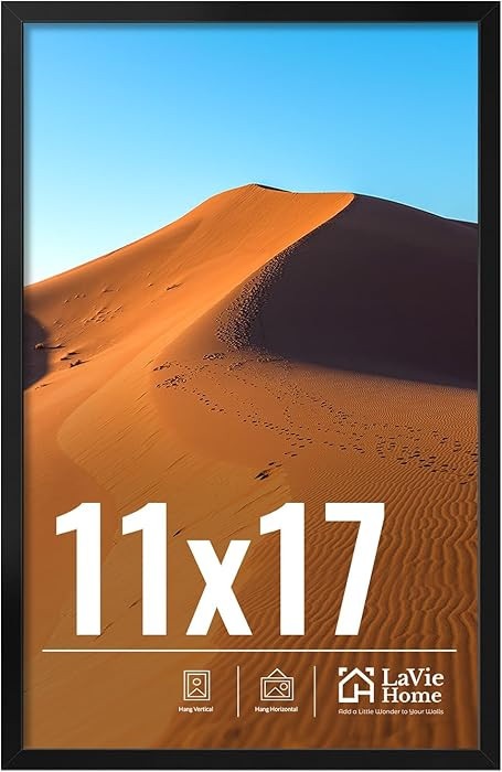 LaVie Home 11x17 Picture Frame for Wall Display, 11x17 Black Picture Frame with HD Plexiglas, 11 ... | Amazon (US)