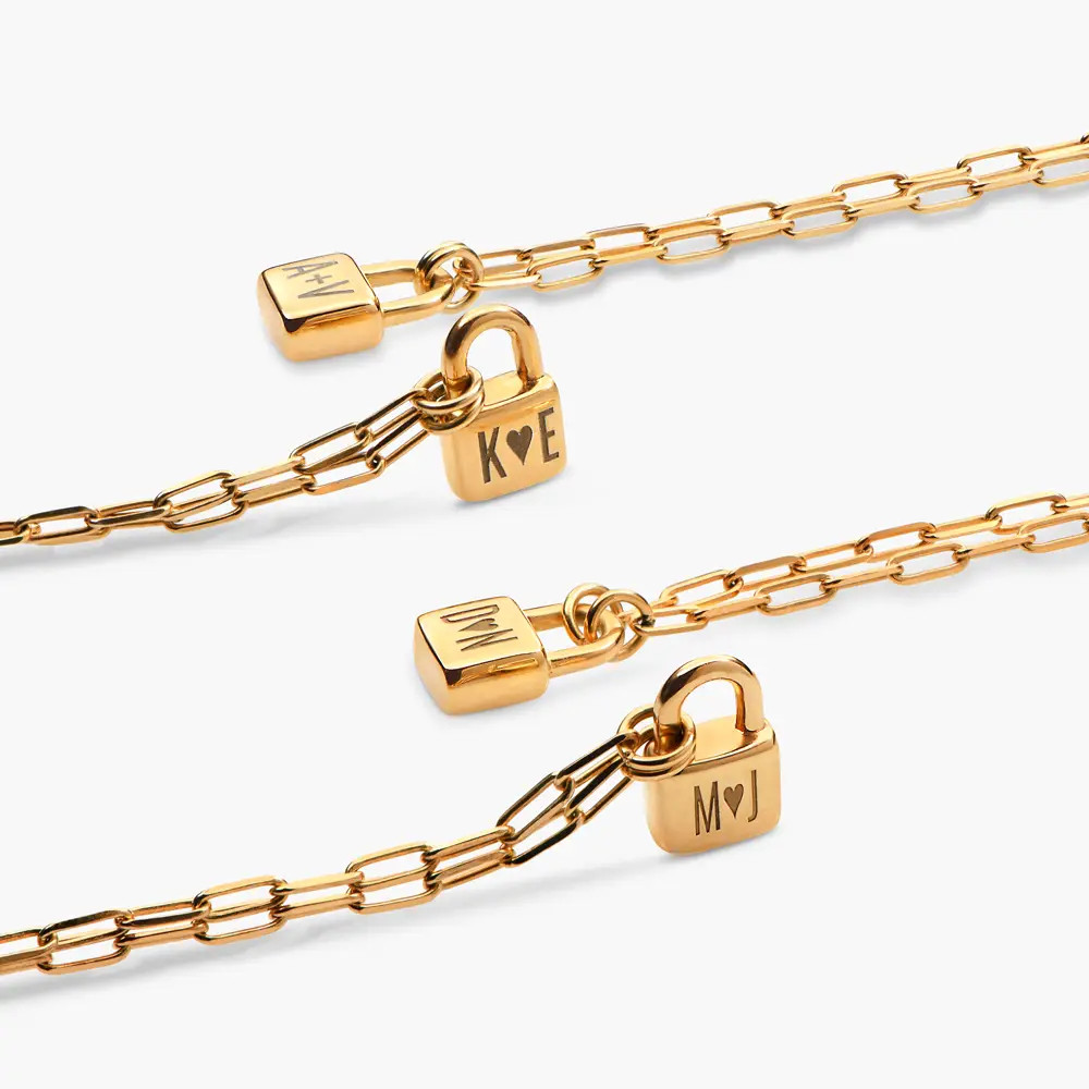Initial Lock Necklace - Gold Vermeil | Oak & Luna (US)