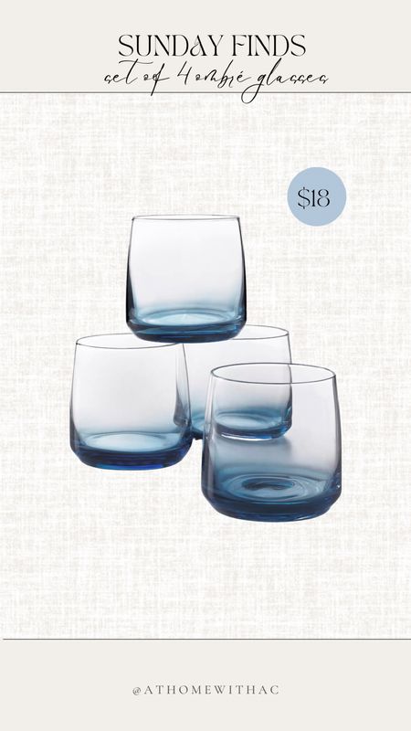Set of 4 blue ombré glassware 

#LTKFind #LTKSeasonal #LTKsalealert