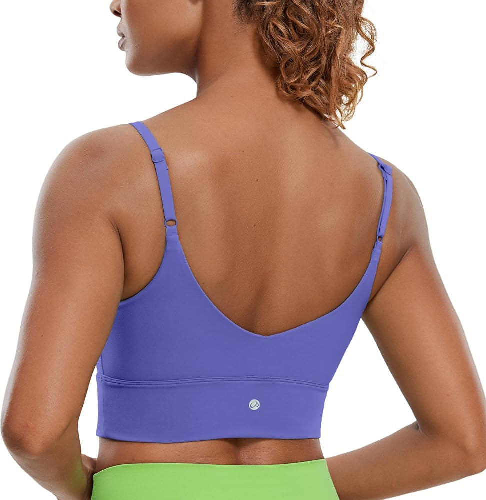 CRZ YOGA Adjustable Longline Sports Bra for Women - V Back Wireless Workout Padded Yoga Bra Cropp... | Amazon (US)