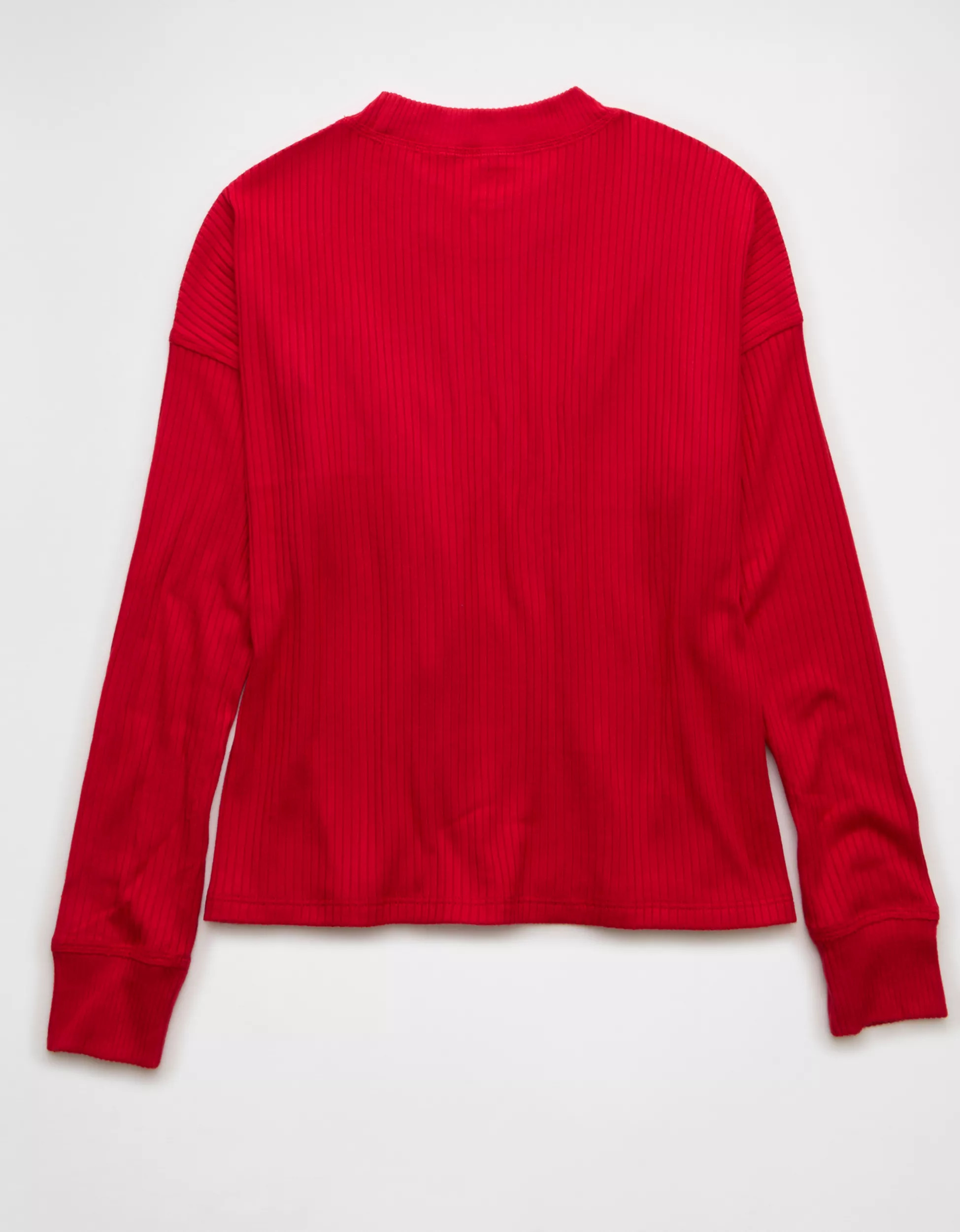 AE Long-Sleeve Waffle Plush Crew Neck Tee | American Eagle Outfitters (US & CA)