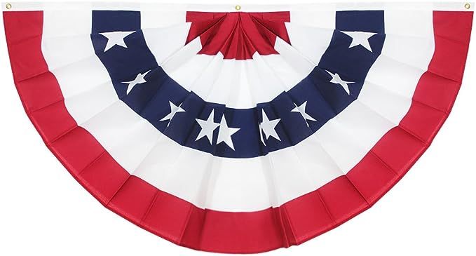 ANLEY USA Pleated Fan Flag, 3x6 Feet American US Bunting Flags Patriotic Stars & Stripes - Sharp ... | Amazon (US)