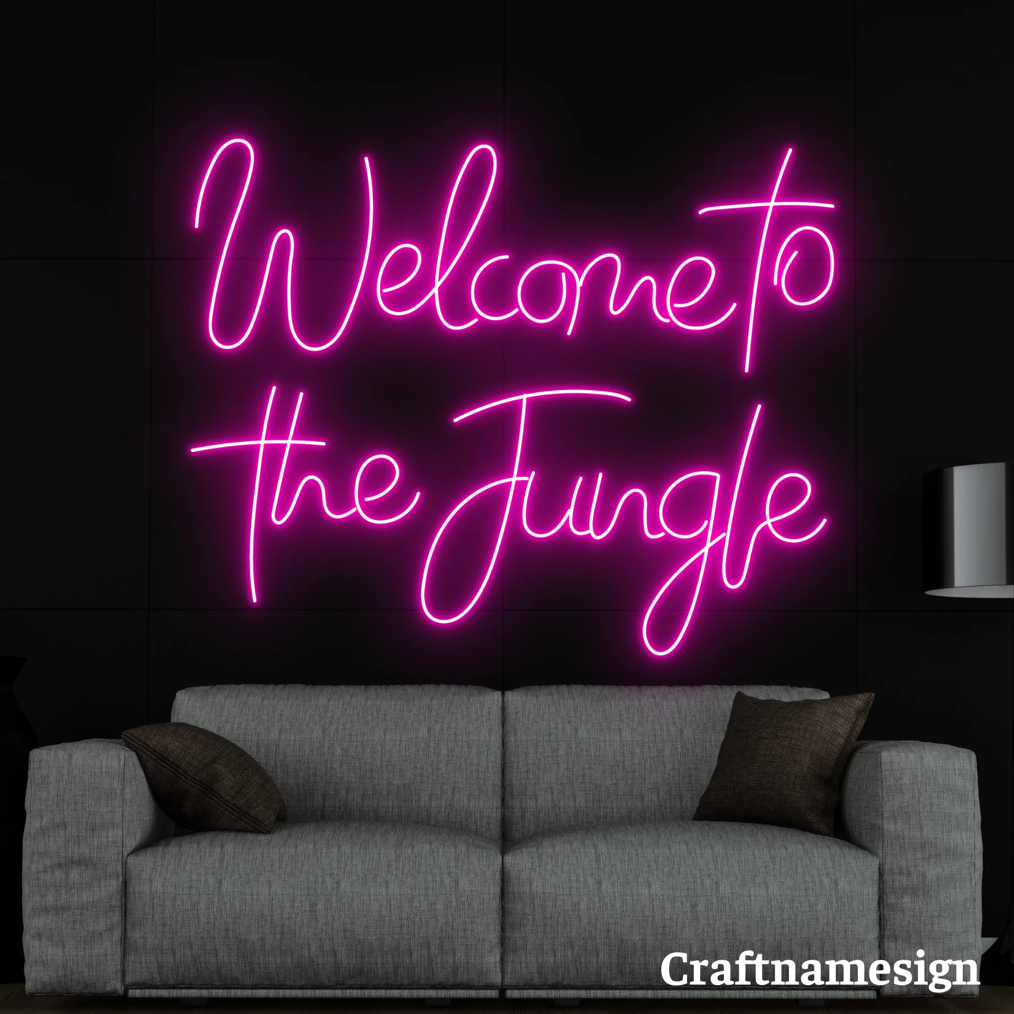 Craftnamesign Welcome To The Jungle Neon Sign for Bedroom Living Room Bar Wall Decor | Walmart (US)
