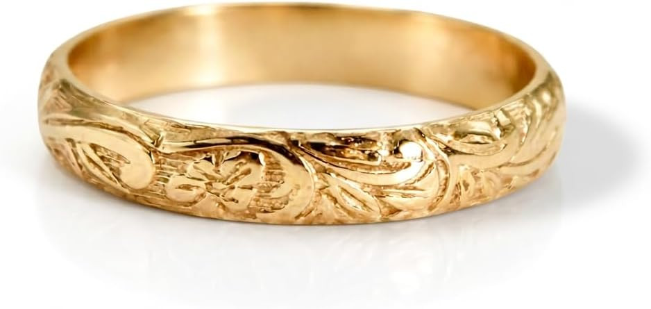 14K Gold Filled Flower Ring Band for Women | Amazon (US)