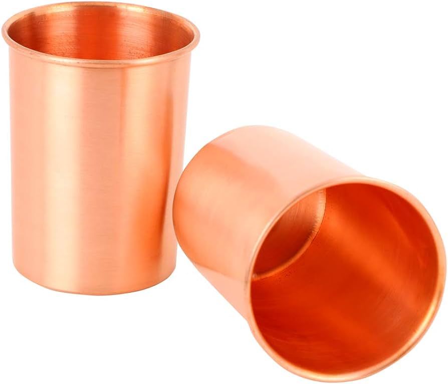 SoulGenie qCup Pure Copper Tumblers for Drinking - Ayurvedic Health Pure Copper Cups – 2 pcs. s... | Amazon (US)