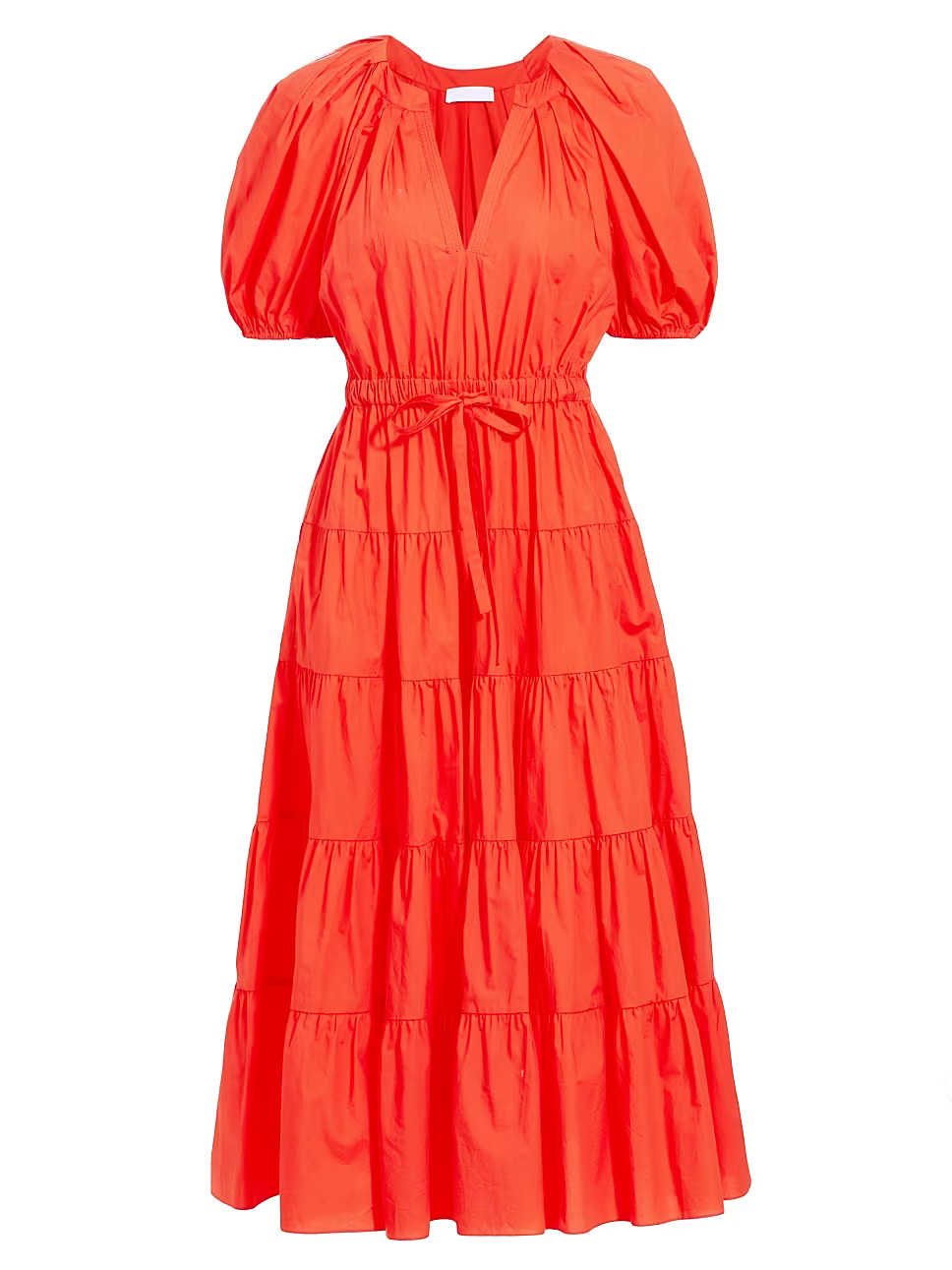 Olina Puff-Sleeve Midi-Dress | Saks Fifth Avenue