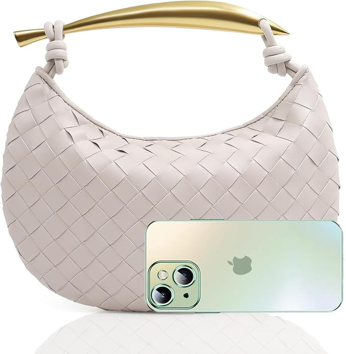 Bisadon Woven Leather Handbags Fashion Dumpling Bag Evening Bag for Women Hobo Bag Knotted Clutch... | Amazon (US)
